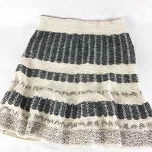 Anthropologie Gray and Cream Skater Skirt